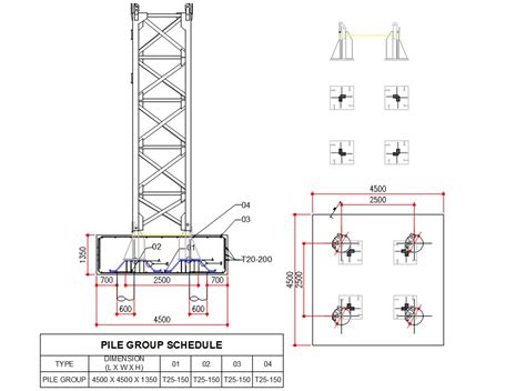 Pile Structure Plan Dwg File Cadbull