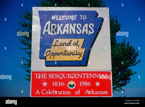 Welcome To Arkansas Sign Stock Photo Alamy