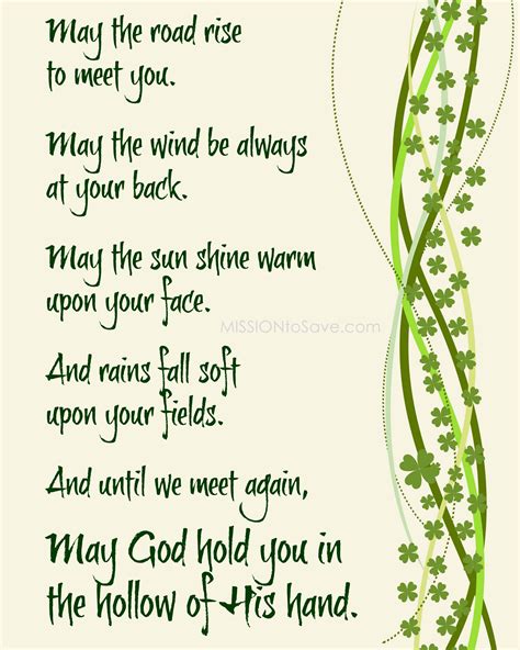 Simple St Patricks Day Decor With Irish Blessing Printable Mission