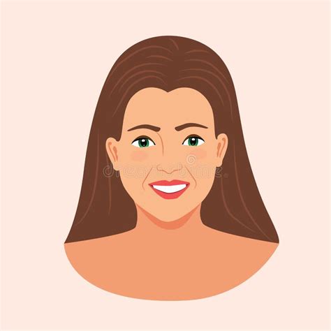 Portrait Of Woman Woman`s Head And Neck Vector Illustration Stock