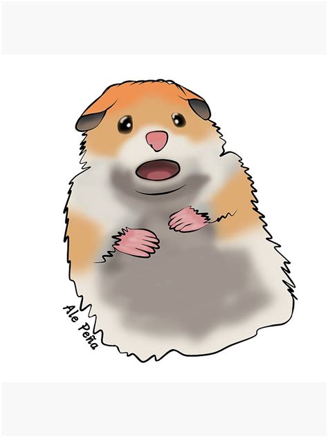 Scared Hamster Meme Poster For Sale By Drawsbyale Redbubble