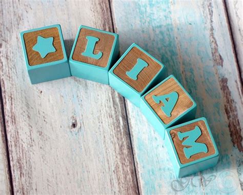 Personalized Wood Name Blocks Alphabet Baby Custom Letters Etsy