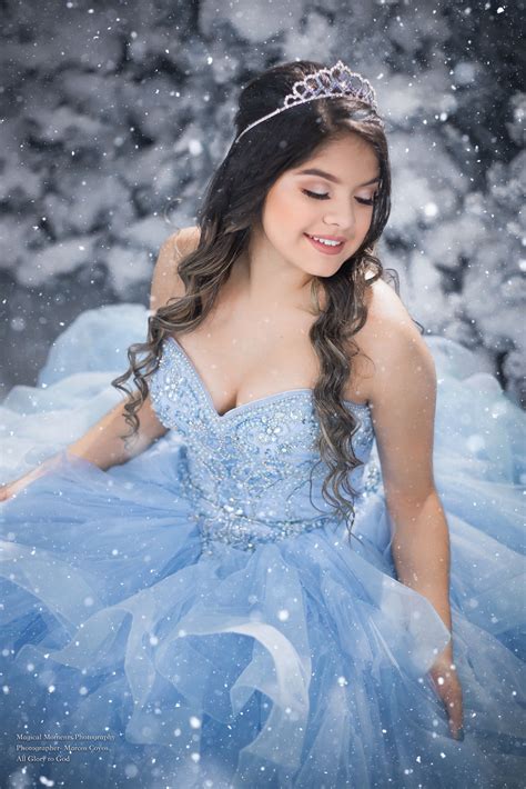 Winter Wonderland Themed Quinceanera In Studio Snow Set Quince Inspo