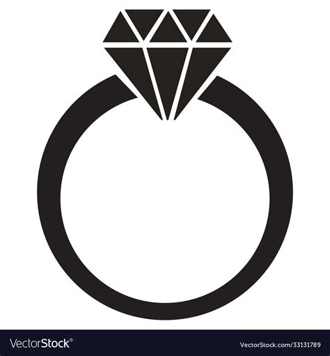Diamond Ring Icon Royalty Free Vector Image Vectorstock