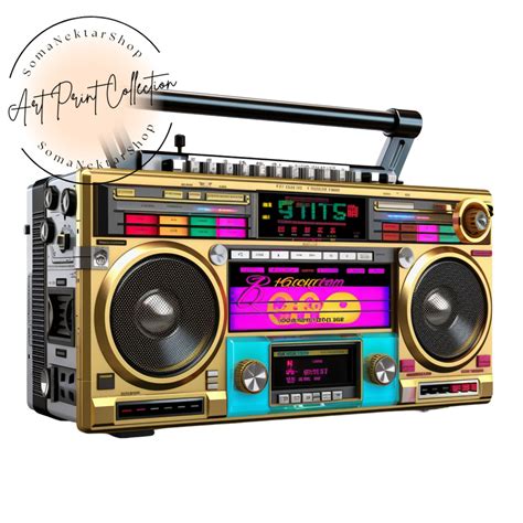 Boombox Png 80s Clipart High Resolution Image Nostalgia Etsy