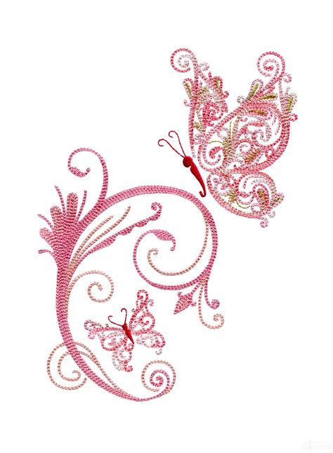 Fanciful Butterflies Embroidery Designs