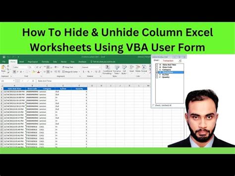 How To Hide Unhide Excel Worksheets Columns Using Vba Form