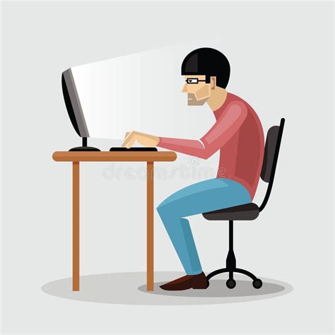 Man Working On Computer Royalty Free Stock Images Image