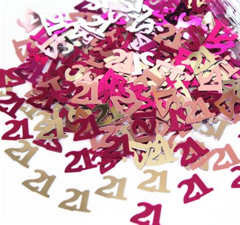 Girls 21st Birthday Party Decoration Kits Pink Silver 21 Confetti Foil