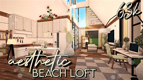 Roblox Bloxburg Aesthetic Beach Loft House Build Youtube