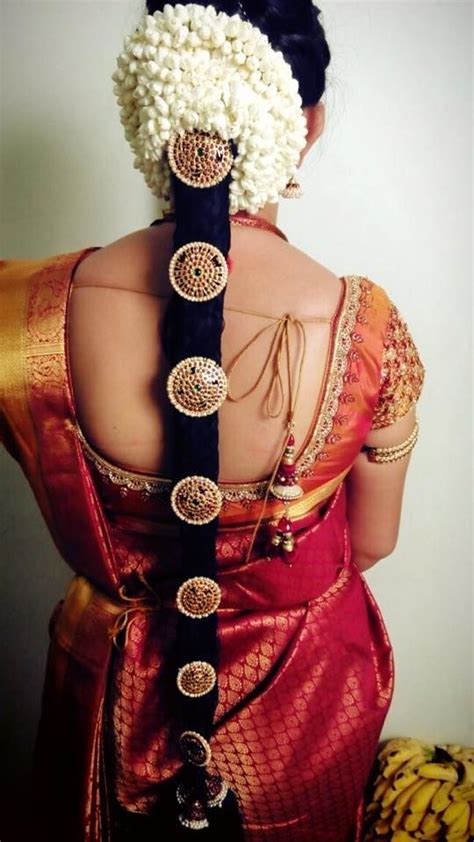 Antique Round Dollar Poo Jadai South Indian Bride Hairstyle Bridal Hairstyle Indian Wedding