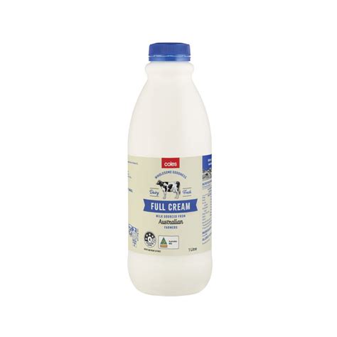Buy Coles Dairy Full Cream Milk 1l Coles
