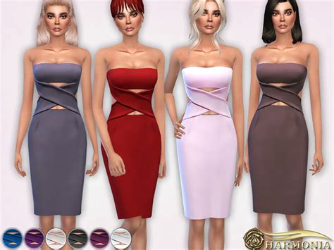 Cut Out Bandage Bodycon Dress By Harmonia At Tsr Sims 4 Updates