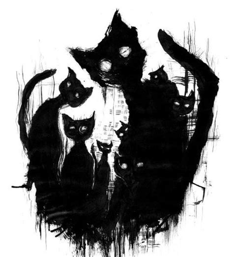 Pin By Leslie Reiter On Black Cats Cat Art Black Cat Art Horror Art