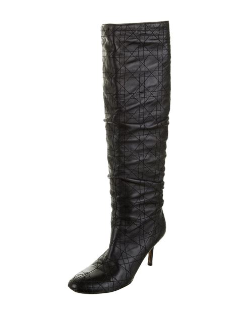 Christian Dior Cannage Knee High Boots Shoes Chr134188 The Realreal