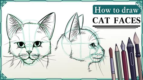 How To Draw Cat Faces Step By Step Art Tutorial Youtube