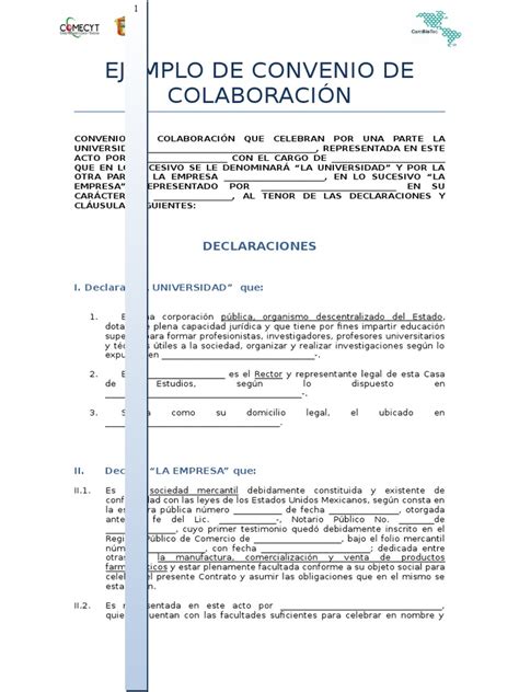 Ejemplo De Convenio De Colaboración Liquidación Patentar