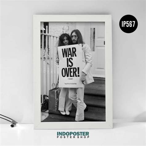 Jual Poster Hiasan Dinding Musik John Lennon Yoko Ono War Is Over Indoposter A4 30x20cm Di
