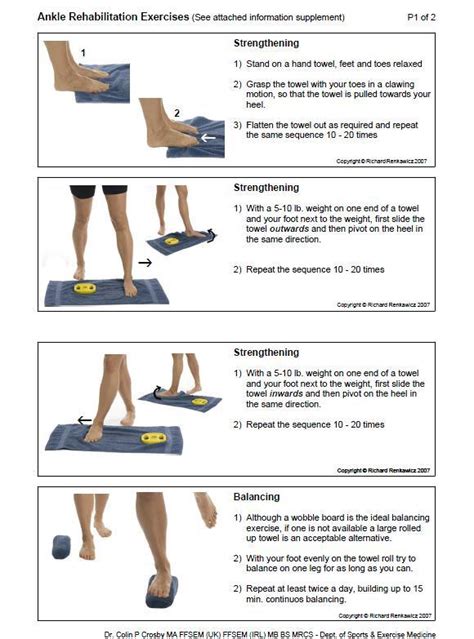 Ankle Rehabilitation Protocol And Home Exercise