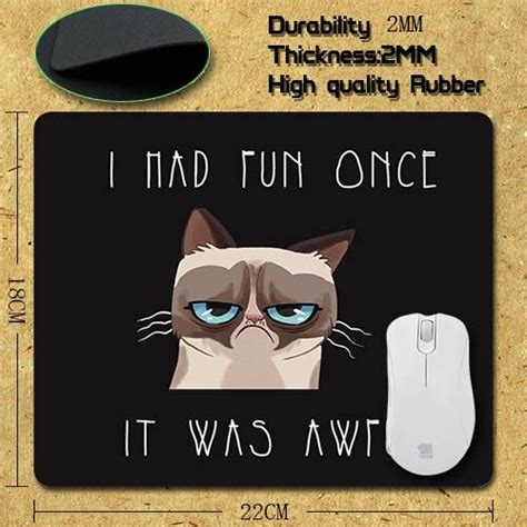 Custom Cool High Quality Comfort Mouse Pad Grumpy Cat Funny Mouse Mat Mouse Pads Notbook