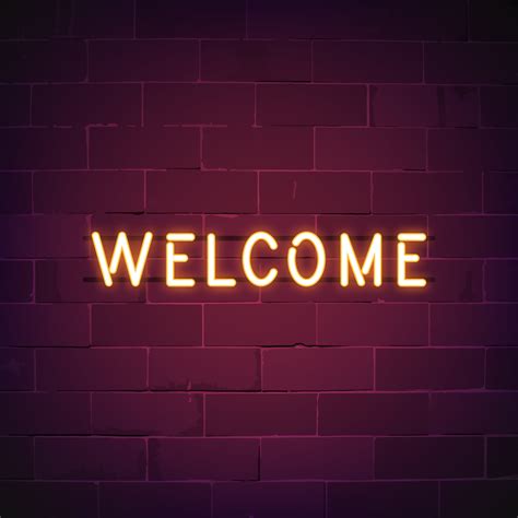 Welcome In Neon Sign Vector Download Free Vectors Clipart Graphics