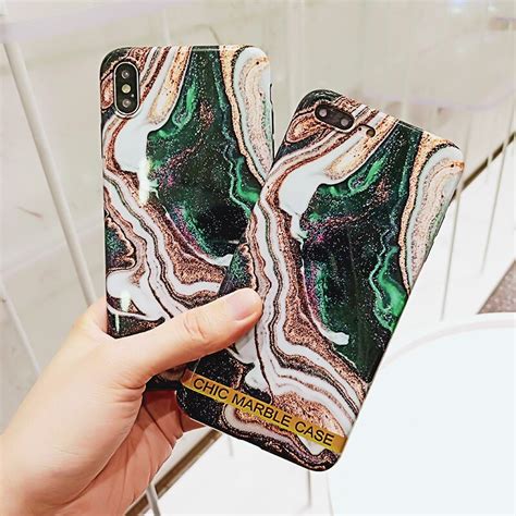 New Chic Marble Case For Iphone X Xs Max Xr Glossy Soft Silicon Cover