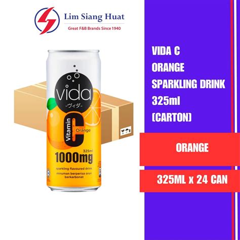 Vida C Orange Sparkling Drink 325ml Carton Of 24 Shopee Singapore