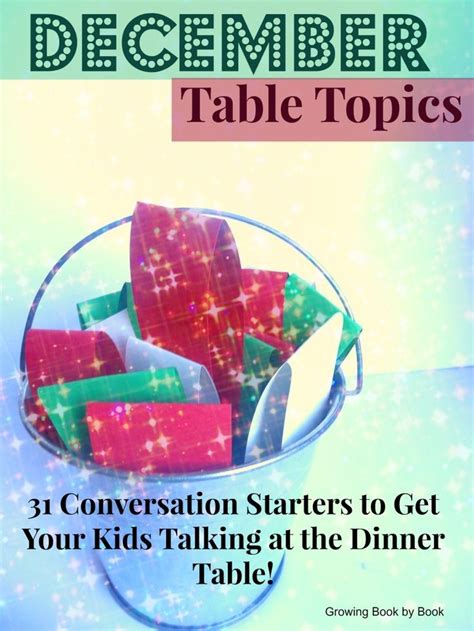 December Table Topics Table Topics Conversation Starters For Kids
