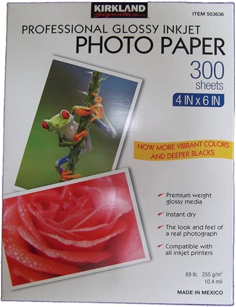 Kirkland Signature Professional Glossy Inkjet Photo Paper 4x6 300