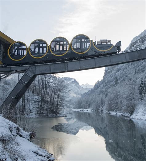 Worlds Steepest Funicular Railway To Open In Switzerland Daily Mail