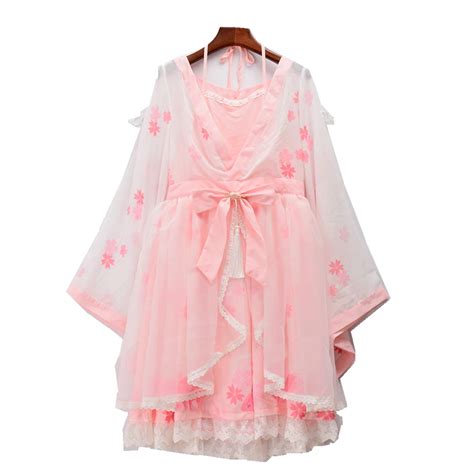 Flowy Pink Cherry Blossom Kimono Traditional Japan By Kawaii Babe