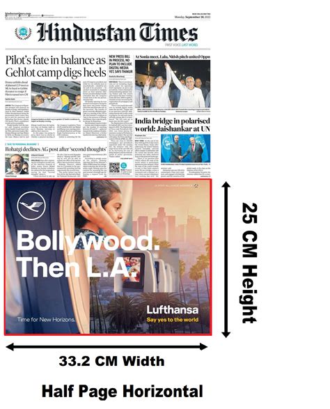 Hindustan Times Delhi English Newspaper Advertising Rates Book Ads