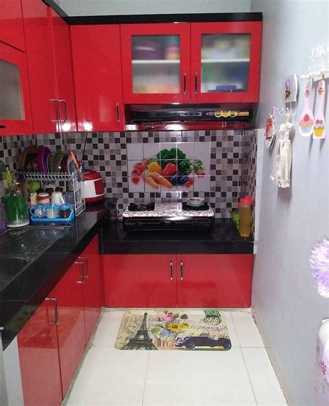 desain dapur warna merah kitchen small kitchen kitchen decor