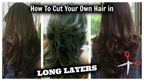 How I Cut My Hair In Layers At HOME Long Layered Hair Cut DIY YouTube