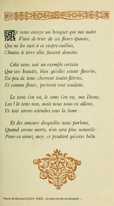 Pierre De Ronsard 1524 1585 En 2020 Ronsard Citations De Poèmes