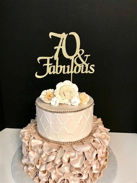 Any Number Gold Glitter 70th Birthday Cake Topper 70 And Fabulous