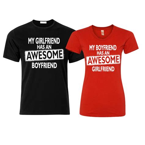 .girlfriend couple shirts girlfriend boyfriend matching couple shirts boyfriend gift girlfriend gift valentine's day cute tshirts for couples. Awesome Boyfriend Girlfriend Couple Matching t-shirts ...
