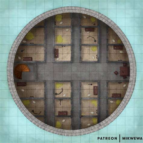 Battlemap Tower Prison 16x16 2240x2240 Multi Floor Tower