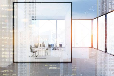 Ceo Office With A Glass Wall Double — Stock Photo