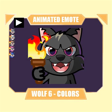 Animated Wolf Riot Emote For Twitch Kick Discord Youtube Black Gray