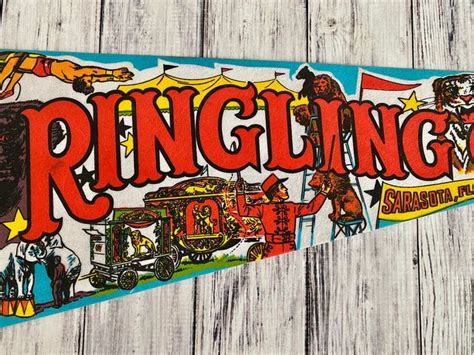 Vintage Ringling Circus Museum Pennant Circa S Sarasota Etsy In