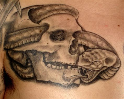35 Amazing Skull And Snake Tattoos
