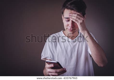 Young Man Crying Over Bad News Stock Photo 633767963 Shutterstock