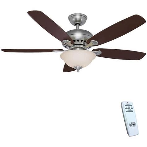 Hampton Bay Southwind 52 In Indoor Led Brushed Nickel Ceiling Fan With