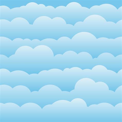 Cloud Sky Cartoon Background Blue Sky With White Clouds Flat Poster Or