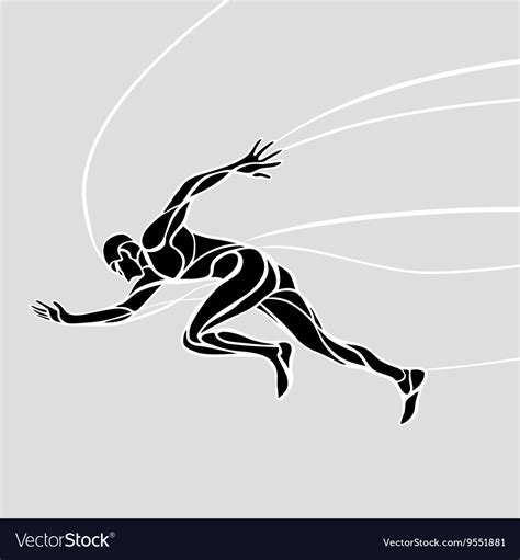 Running Man Abstract Silhouette Royalty Free Vector Image