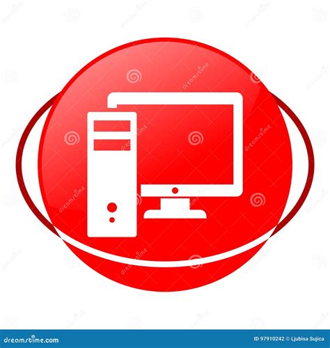 Computer Vector Illustration Red Icon Stock Vector Illustration Of Icon Sign
