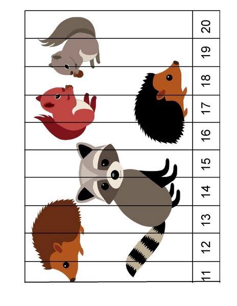 Forest Animals Number Puzzle Funny Crafts Forest Animals Preschool