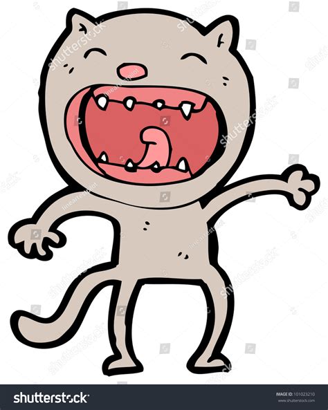 Cartoon Screaming Cat Stock Illustration 101023210 Shutterstock