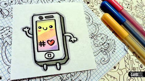 how to draw a cute iphone easy and kawaii drawings by garbi kw youtube